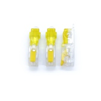 Bornes à dégagement rapide enfichables de type T Connecteurs de fil Séparateurs rapides Clips de câblage Multi-sortie Jaune T2