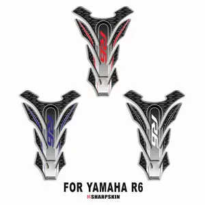 Motocicleta 3D Fuel Tank Anti-Scratching Pad Protective Decorative Stickers Colorido Fish Bone Decalques para YAMAHA R6