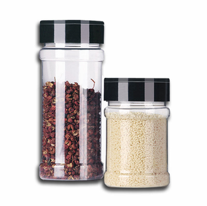 2 Oz with Black Cap - Plastic Spice Jars Bottles Containers Perfect for Storing Spice, Herbs and Powders