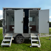 En stock, toilettes portables de luxe pour usage extérieur, remorques sanitaires mobiles fabriquées par un fabricant chinois