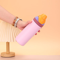 Gourde isotherme en acier inoxydable à double paroi avec couvercle 2-en-1 anti-fuite pour la randonnée et le sport