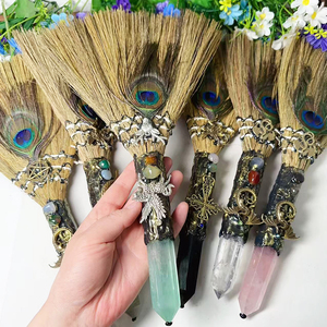 ไม้กวาดแม่มดฮวงจุ้ยลดราคาพิเศษ ทำจากคริสตัลควอตซ์ธรรมชาติแกะสลักด้วยมือ ใช้เป็นไม้กายสิทธิ์หรือไม้กวาด<span class=keywords><strong>แม่มด</strong></span>สำหรับตกแต่ง - Product Image 5