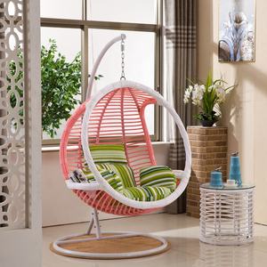 Chaise suspendue en rotin, œuf, balançoire de Patio, jardin extérieur, balcon, loisirs, bon marché, rose, offre spéciale - Product Image 1