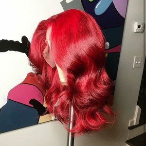 Perruques ondulées pour <span class=keywords><strong>cheveux</strong></span> et corps, couleur <span class=keywords><strong>rouge</strong></span> vin 99J <span class=keywords><strong>avec</strong></span> mèches noires, pré-épilées, <span class=keywords><strong>cheveux</strong></span> humains, rayures noires de type skunk stripe, couleur bordeaux - Product Image 2