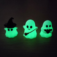 Mini figurine fantôme lumineuse d'Halloween, brille dans le noir, décoration de bureau, accessoires de micro-paysage, ornement de fête et de maison