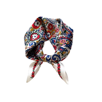 Écharpe en soie twill 100 % pure de luxe, à carreaux animaliers, imprimée sur mesure, pour femme, carrée, livraison directe d'usine, prête à expédier (RTS)