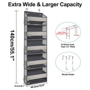 Custom Home Multifunctional Door Hanging Storage Bag With Five <b>Large</b> Pockets Over the Door Organizer - Product Image 3