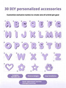 Collare <span class=keywords><strong>per</strong></span> Animali Domestici in PVC Personalizzato <span class=keywords><strong>con</strong></span> Lettere 3D in Silicone e Ciondolo a Forma di Zampa e Stella <span class=keywords><strong>con</strong></span> Guinzaglio Abbinato Design Fai-da-Te - Product Image 3