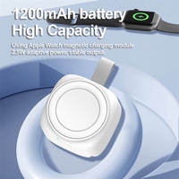 Jam tangan Mini Super 1200mah, pengisi daya nirkabel, Bank daya magnetik portabel untuk IWatch 6/7/8 Ultra PowerBank dengan 2 kabel