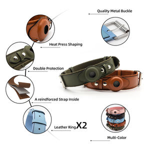 Collares de Lujo Personalizados para Mascotas de Cuero PU al por Mayor con Cincha y Compatibilidad con AirTag de Doble Capa Accesorios para Paseos al Aire Libre - Product Image 2