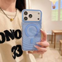 Coque de téléphone magnétique effet vague d'eau pour iPhone 17 16 Pro Max, coque de protection transparente antichoc avec chargement sans fil