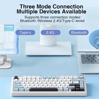 Teclado Mecánico AULA F75 Personalizado con Teclas PBT, Intercambiables en Caliente, Inalámbrico de 2.4GHz, Tres Modos, USB 5.1, Retroiluminación RGB de 7 Colores, Anti-Ghosting