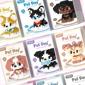 Phim hoạt hình động vật khối xây dựng sáng tạo vật nuôi chó và mèo lắp ráp đồ chơi tự làm giáo dục Câu Đố CHA mẹ-con tương tác đồ chơi phim hoạt hình - Product Image 3