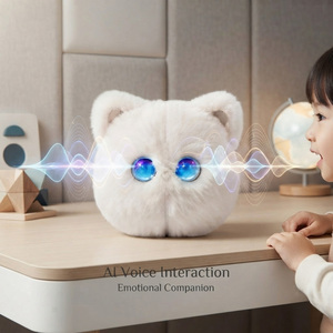 AI Slimme Pluche Intelligente Bedrijfsknuffel Emotionele Metgezel Kat met Wi-Fi & App Besturing Stressverlichtende Bureaupartner - Product Image 3