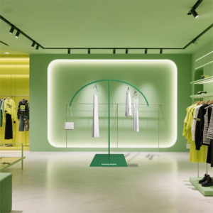 Estante de exhibición de ropa de Metal con forma de paraguas personalizable YUSHANG, diseño Original, varios colores, agua ligera ecológica - Product Image 6