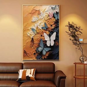 Decoración de Pared con Mariposas Texturizadas de Estilo Francés <span class=keywords><strong>Vintage</strong></span>, Pintura de Lujo para la Entrada, Fondo para Sofá de Sala de Estar - Product Image 3