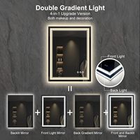 Cermin Kamar Mandi Modern Persegi Panjang dengan Sensor Sentuh, Terpasang di Dinding, Tahan Air, LED, Cermin Pintar untuk Hotel dan Rumah
