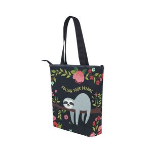 Custom Printed <b>Canvas</b> Tote Bag Sloth Floral Shoulder <b>Shopper</b> Bag Reusable Carryall for Daily Use Gift - Product Image 4