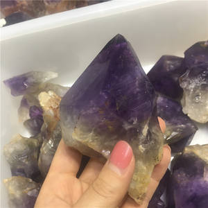 Pierre de spécimen de cristal d'améthyste violet rugueux gros Points de cristal minéral brut pour la décoration intérieure artisanat en cristal Vintage - Product Image 4