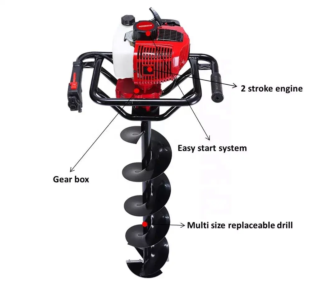 गर्म बिक्री पोर्टेबल पोस्ट छेद खोदने बरमा ड्रिल/हाथ पृथ्वी खोदने