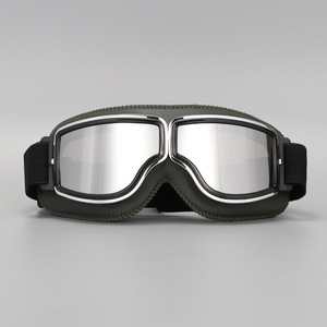 カスタムロゴ入り屋外用バイクゴーグル ハーレースタイル ヴィンテージヘルメットバイザー 防風防砂 MXゴーグル - Product Image 6