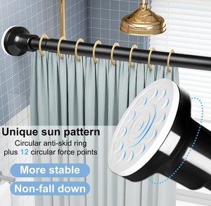 Tringle de Douche Noire Réglable pour Salle de Bain 43-73 Pouces, Tringle à Rideau de Douche Noir Mat - Product Image 1