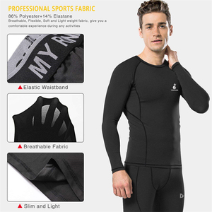 Vêtements de sport d'entraînement personnalisés pour hommes Vêtements de gym Combinaison de sport de compression 5 pièces Ensembles de fitness pour hommes - Product Image 3