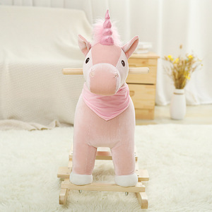 Nuevo estilo logotipo personalizado caballo mecedora tipo interactivo juguetes de peluche bebé reconfortante juguetes de animales de peluche de personaje/<span class=keywords><strong>dibujo</strong></span> - Product Image 2