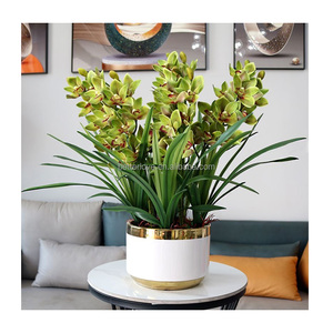 <strong>Artificial</strong> Flower with Vase Flowers <strong>Artificial</strong> Home with <strong>Pots</strong> <strong>Orchid</strong> Flowers <strong>Artificial</strong> - Product Image 4