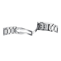 Montre à quartz pour homme en acier inoxydable luxueuse personnalisée, cadran en cristal saphir, résistance à l'eau 5 BAR, qualité exquise