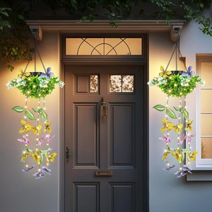 Lampes à lierre suspendues à énergie solaire LED étanche décoration de <span class=keywords><strong>balcon</strong></span> de jardin de vigne simulée PVC petites tailles de lampe - Product Image 4