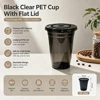 Gobelets en plastique PET personnalisés 12oz 16oz 20oz 24oz, gobelets jetables avec couvercles pour boissons froides à emporter