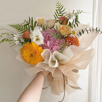 Papier de Doublure Imperméable en Coton Lacté pour Emballage de Fleurs Fraîches et Roses, Matériaux Floraux pour Fleuristes, Style Extrait