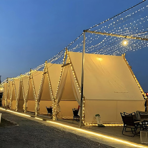 Carpa para Eventos y Fiestas Glamping, Blanca, Triangular, con Estructura de Madera, Impermeable, para Tres Estaciones, para Acampar y Comer al Aire Libre - Product Image 4