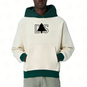 Sudadera con Capucha Personalizada de Alta Calidad, 450GSM, Estilo Holgado con Parches, para Hombre, Nueva Colección, Ropa Deportiva, Diseño Color Block - Product Image 3