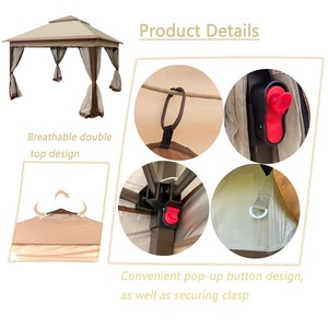 Outdoor 11x11Ft Pop Gazebo <b>Canopy</b> Removable Zipper Netting 2-Tier Soft Top Eco-Friendly Metal Frame Event <b>Tent</b> for Patio Garden - Product Image 4