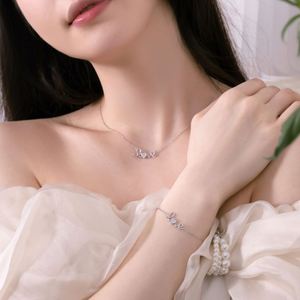 Colliers Dylam au design romantique et exquis, en argent S925 rhodié, plaqué or 18 carats, chaîne à maillons, alphabet d'amour, pendentif cœur en zircone 5A - Product Image 4