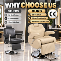 Fauteuil de Barbier Hydraulique Robuste XFMC pour Hommes, en Cuir PU Personnalisé, Mobilier de Salon Moderne, Chaise de Salon à Rotation 360° et Relevable
