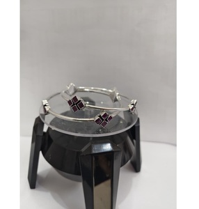 Magnifiques bracelets en argent plaqué pour femmes, pierres décoratives scintillantes, style tendance, cadeau hindou pour tout ensemble, Inde - Product Image 2