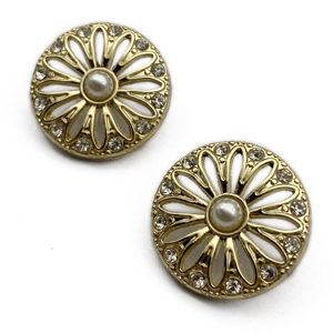 20Mm Thiết Kế Mới Tùy Chỉnh Hợp Kim Vàng Chân Nút Tay Khâu Nút Ngọc Trai Cho Áo Phụ Kiện - Product Image 1