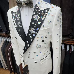 Nuovi Completi Eleganti da <span class=keywords><strong>Uomo</strong></span> 2025 con Decorazioni in Metallo di Lusso, Alta Qualità con Strass Colorati, <span class=keywords><strong>Abito</strong></span> <span class=keywords><strong>Elegante</strong></span> da Cerimonia - Product Image 2