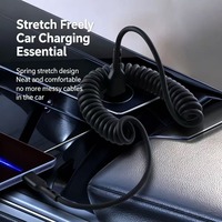 Câble de données rétractable en TPU tressé avec connecteurs Type-C/Type-C en cuivre étamé, charge super rapide 6A pour téléphone portable en voiture