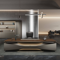 Meubles de bureau de luxe, table de direction en bois de qualité supérieure, bureau de PDG pour projet de bureau commercial, grand espace de travail