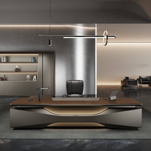 Meubles de bureau de luxe, table de direction en bois de qualité supérieure, bureau de PDG pour <span class=keywords><strong>projet</strong></span> de bureau commercial, grand espace de travail - Product Image 1
