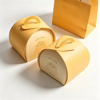 Boîte à pâtisserie en papier biodégradable personnalisée en gros avec poignée pour biscuits, gâteaux et emballages de desserts