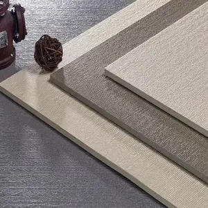 Aspecto de seda 3d de alta calidad, textura cepillada, azulejo de suelo y pared de porcelana de cuerpo completo antideslizante blanco y Beige