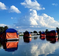 Tente flottante gonflable pour la pêche en bateau en eau peu profonde, camping en plein air