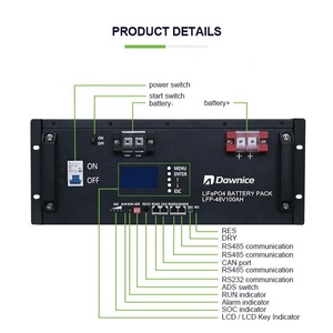 Paquete de Baterías de Litio de 48 V, 10 kW, 40 kWh, 51.2, Recargables, Solares, Prismáticas, Montables en Rack, Split CAN, 400 Ah, con BMS - Product Image 5