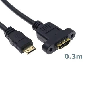 มินิ HDMI ขนาด 30 ซม. ที่รองรับการเชื่อมต่อแบบตัวผู้กับตัวเมีย พร้อมขั้วต่อแบบสกรูยึดแผง <span class=keywords><strong>HD</strong></span> <span class=keywords><strong>AV</strong></span> สายเคเบิลกล้อง - Product Image 2