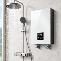 Chauffe-eau instantané compact 5,5 kW sans réservoir, ensemble de douche électrique en acier inoxydable mural, vente en gros, 220V 230V, fabrication ODM
